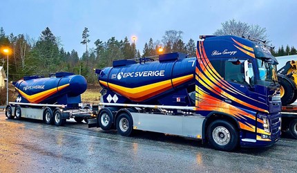 Terje Tandberg Transport - 15,000-litre chemical tank and 26,000-litre chemical tank drawbar trailer